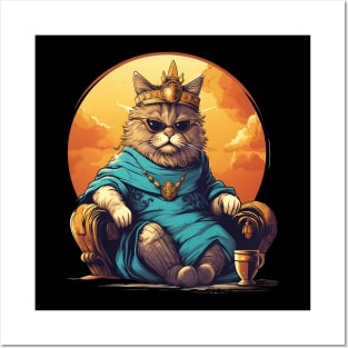 Funny Cat Nap King Posters and Art